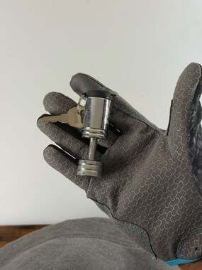 Master Lock Chrome Deadbolt Trailer Coupler Latch Lock with Key